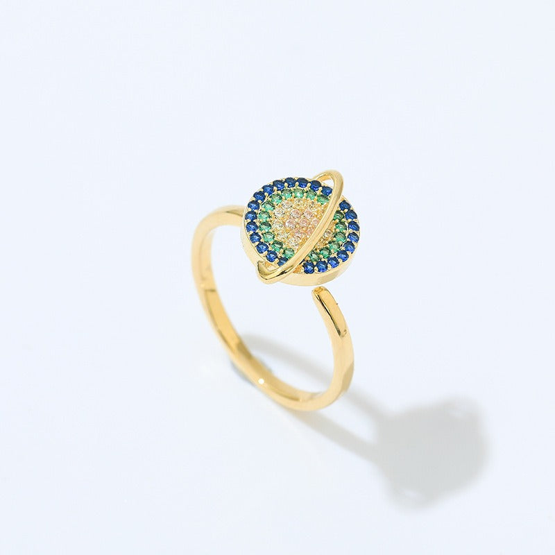 Rotating Planet Spinning Meditation Adjustable Ring