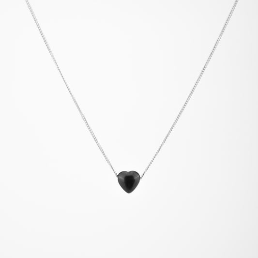 Hematite Heart Pendant Anxiety Necklace