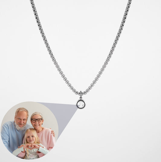 La Memoria Photo Projection Circle Necklace